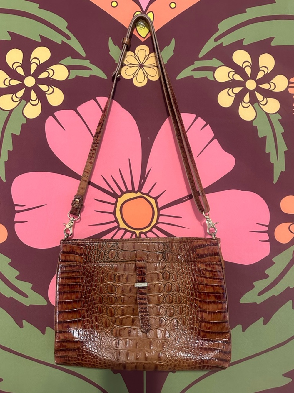 Brahmin All Day Melbourne Crocodile Embossed Crossbody
